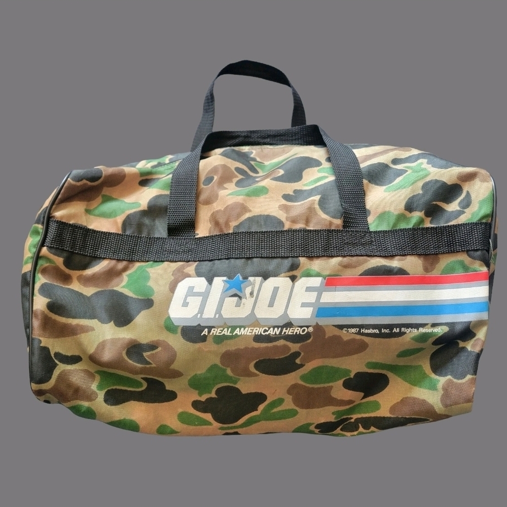 Vintage 1987 G.I. Joe Camouflage Duffel Bag Hasbro Military Gear Retro